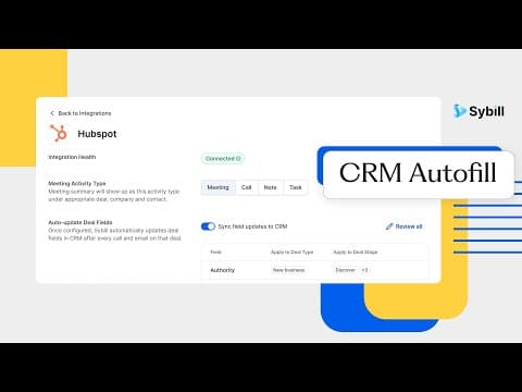 How to Setup your CRM Integration with Sybill in under 7 Minutes | Sales AI Assistant