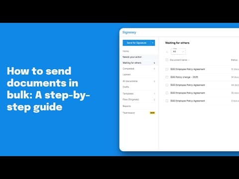 How to send documents in bulk using Signeasy