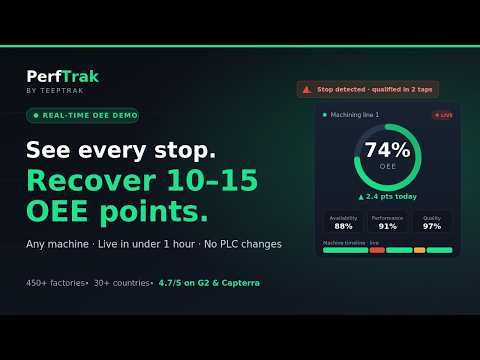 PerfTrak Demo: Real-Time OEE & Downtime Tracking for Any Machine (Live in Under 1 Hour)