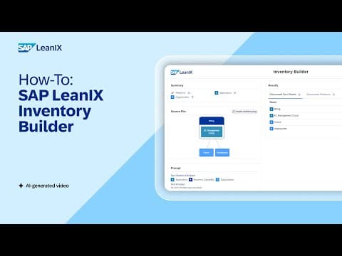 How-To: SAP LeanIX Inventory Builder