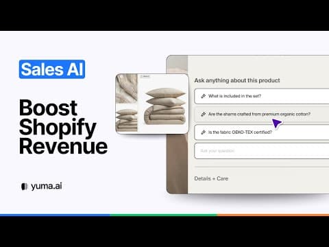 Sales AI by Yuma | FAQ widget for product pages to increase conversions | product Demo