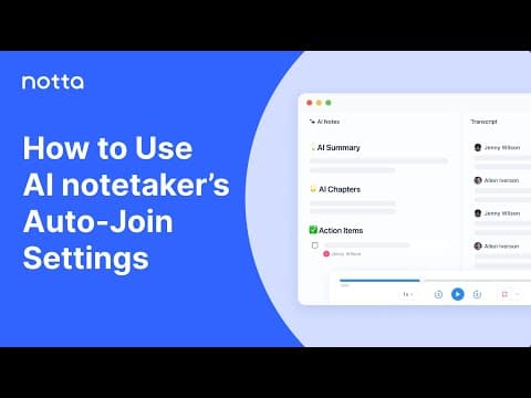 How to Use Notta - AI | Auto-Join Settings