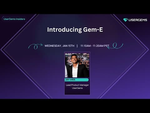 Demo: UserGems AI Outbound Agent, Gem-E