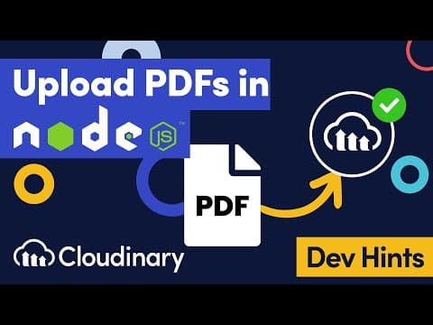 Upload PDF in Node.JS with Cloudinary - Dev Hint