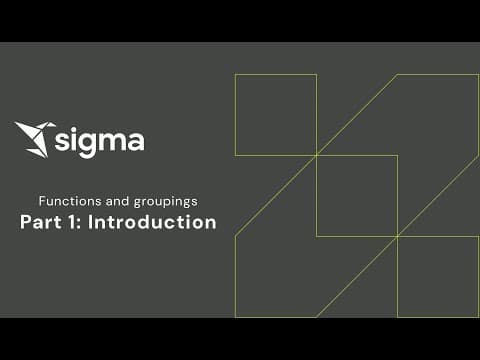 Sigma Functions and Groupings: Part 1 - Introduction