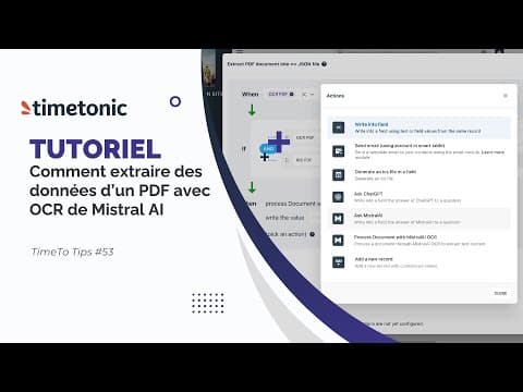 Comment extraire des données d’un PDF avec OCR de Mistral AI dans TimeTonic