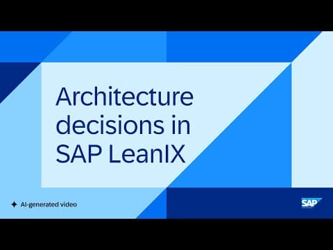 Architecture decisions in SAP LeanIX