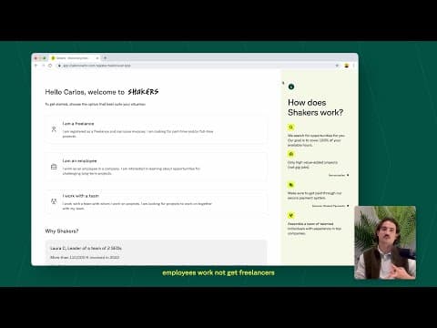 DEMO 💻  This is how Shakers works for Freelancers