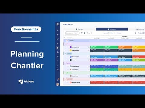 Fonctionnalité Alobees BTP  : Planning Chantier